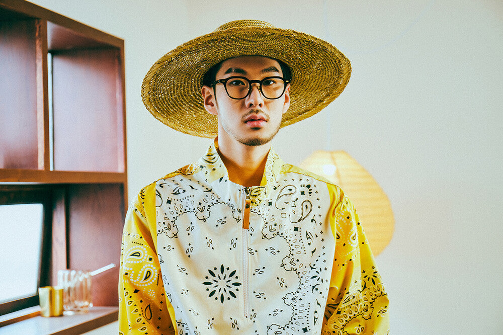 G41203_MT.YE | YELLOW BANDANA HALF-ZIP PULLOVER-MT.YE | Color:Yellow【GORT_ゴート】