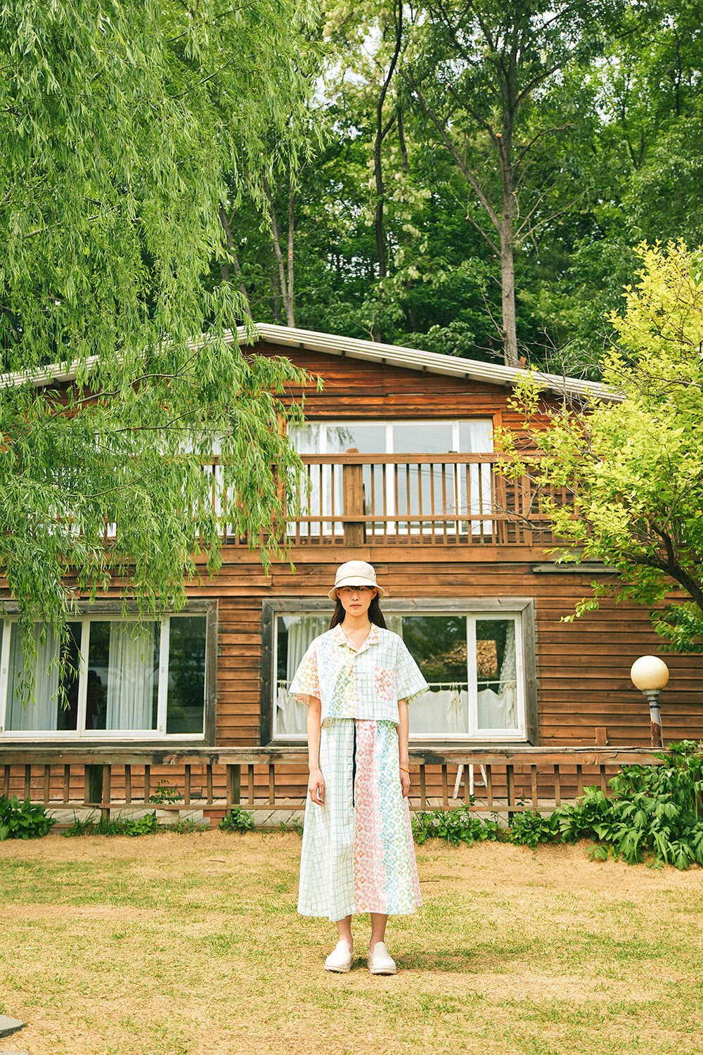 G42301_PT  | PATCHWORK BUCKLE SKIRT-PT | Color:Pastel【GORT_ゴート】【archive】