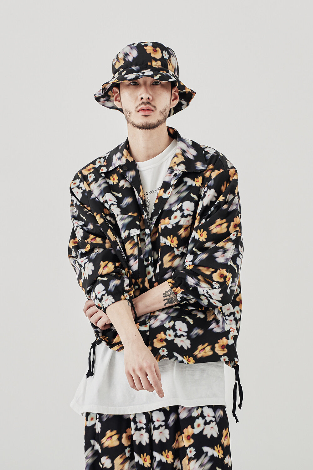 PATTERN UTILITY JACKET – Black | GORT