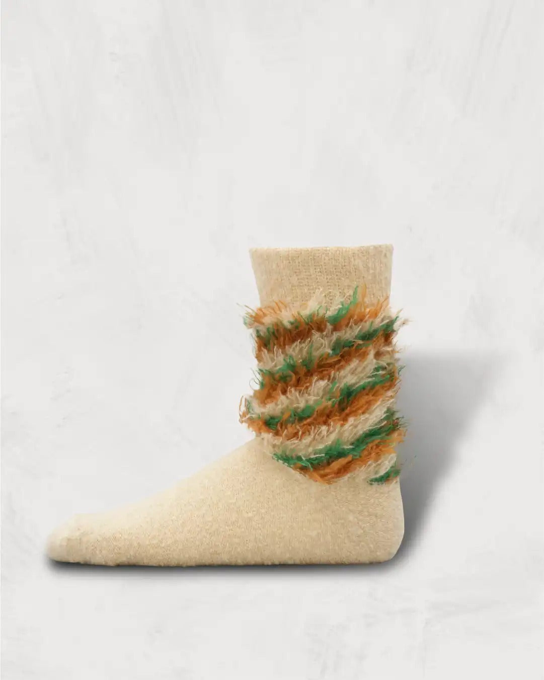 Multi-Color Shaggy Socks | Color:Ecru/Black SW-27【DECKA QUALITY SOCKS_デカクオリティソックス】【SHOWATABÉ】【ネコポス選択可能】