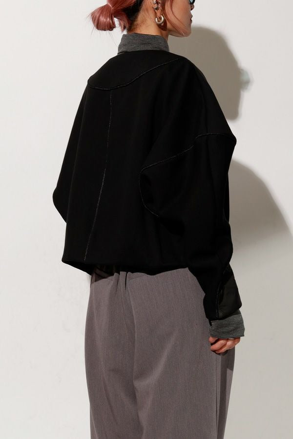25223-6550Q_black | パイピング切替ブルゾン | Color:Black【ANGELINA_アンジェリーナ】