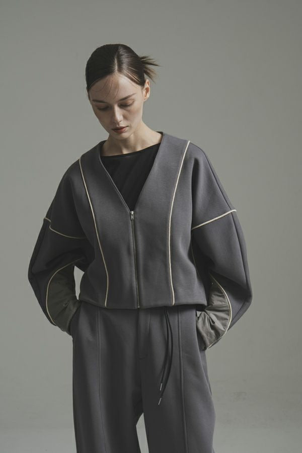 25223-6550Q_m_gray | パイピング切替ブルゾン | Color:M Gray【ANGELINA_アンジェリーナ】
