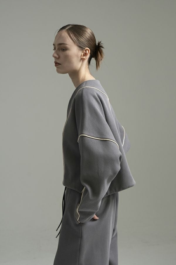 25223-6550Q_m_gray | パイピング切替ブルゾン | Color:M Gray【ANGELINA_アンジェリーナ】