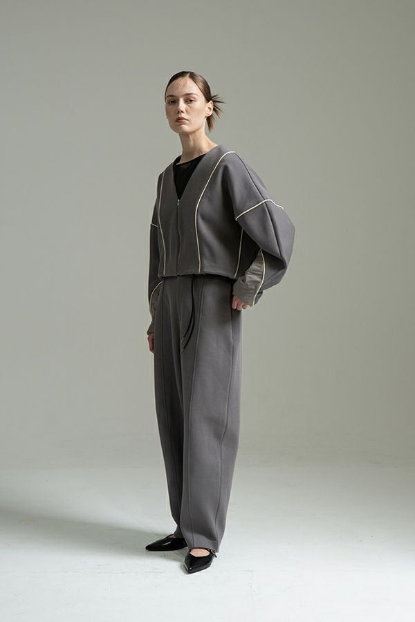 25223-9549Q_m_gray | バナナカーブパンツ | Color:M Gray【ANGELINA_アンジェリーナ】