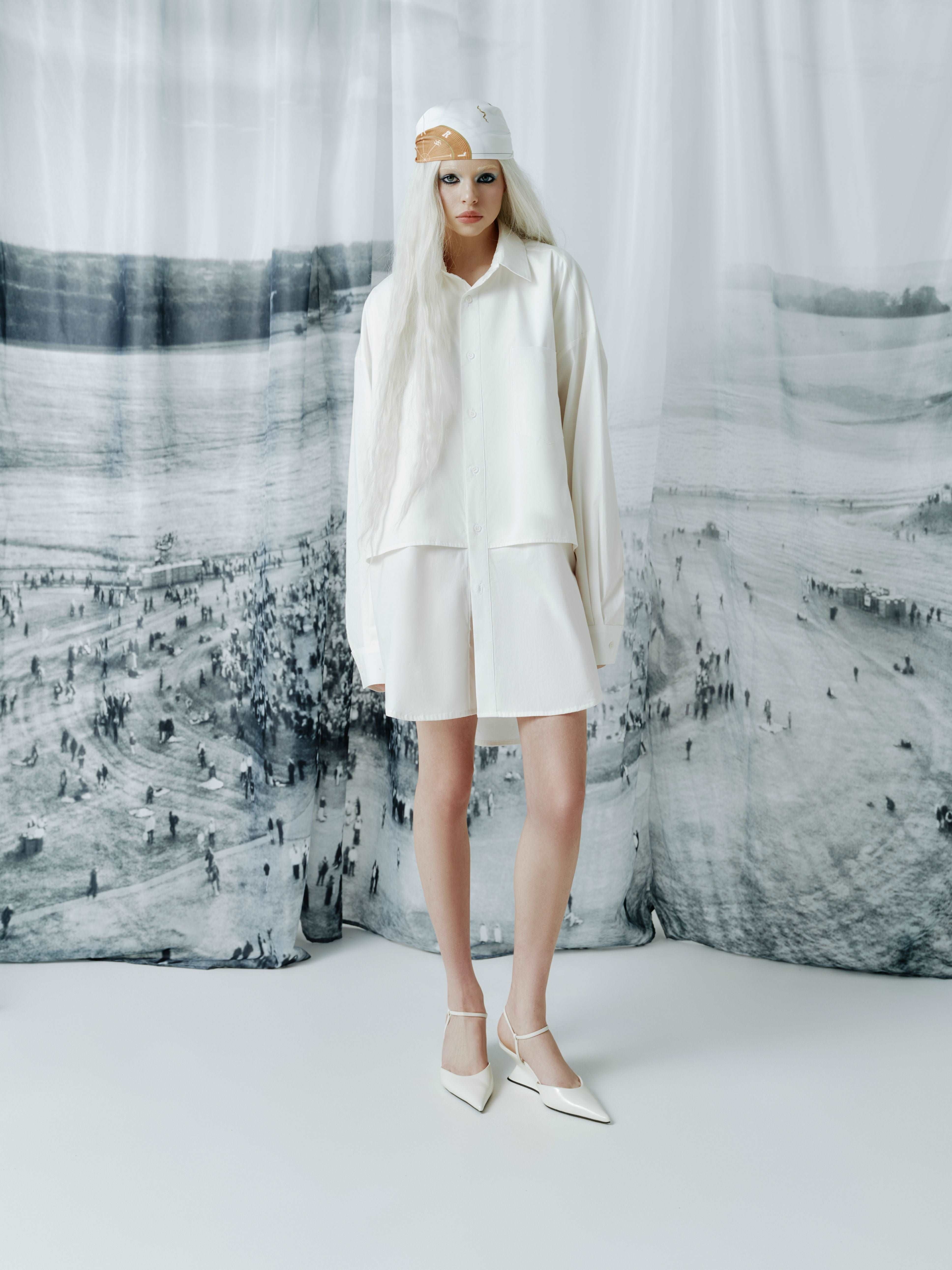 Really long shirt | Color:White【ANIELE STROZ】 | SS24SH01_w
