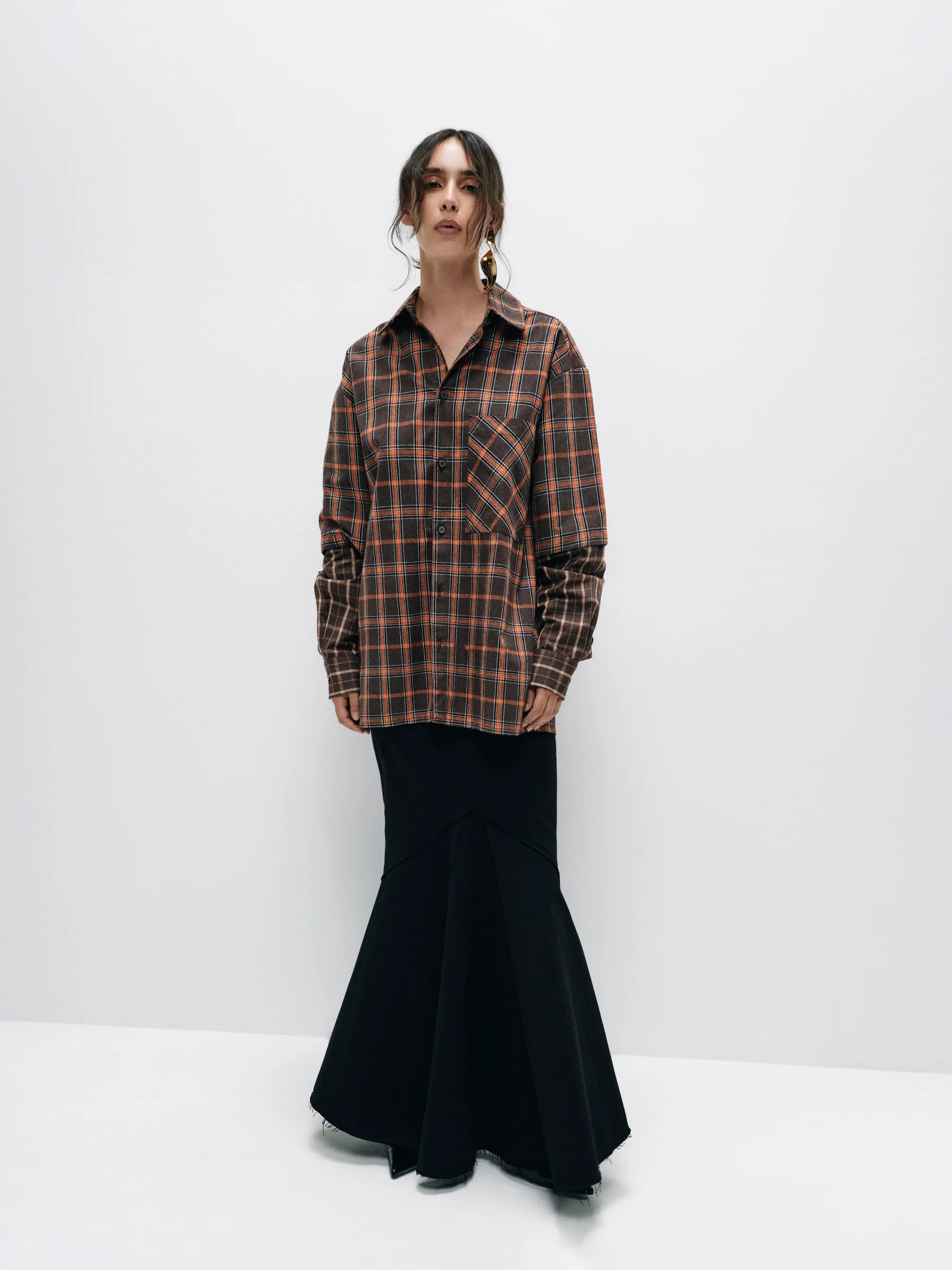 Confiant shirt | Color:Check【ANIELE STROZ】 | FW24ST01