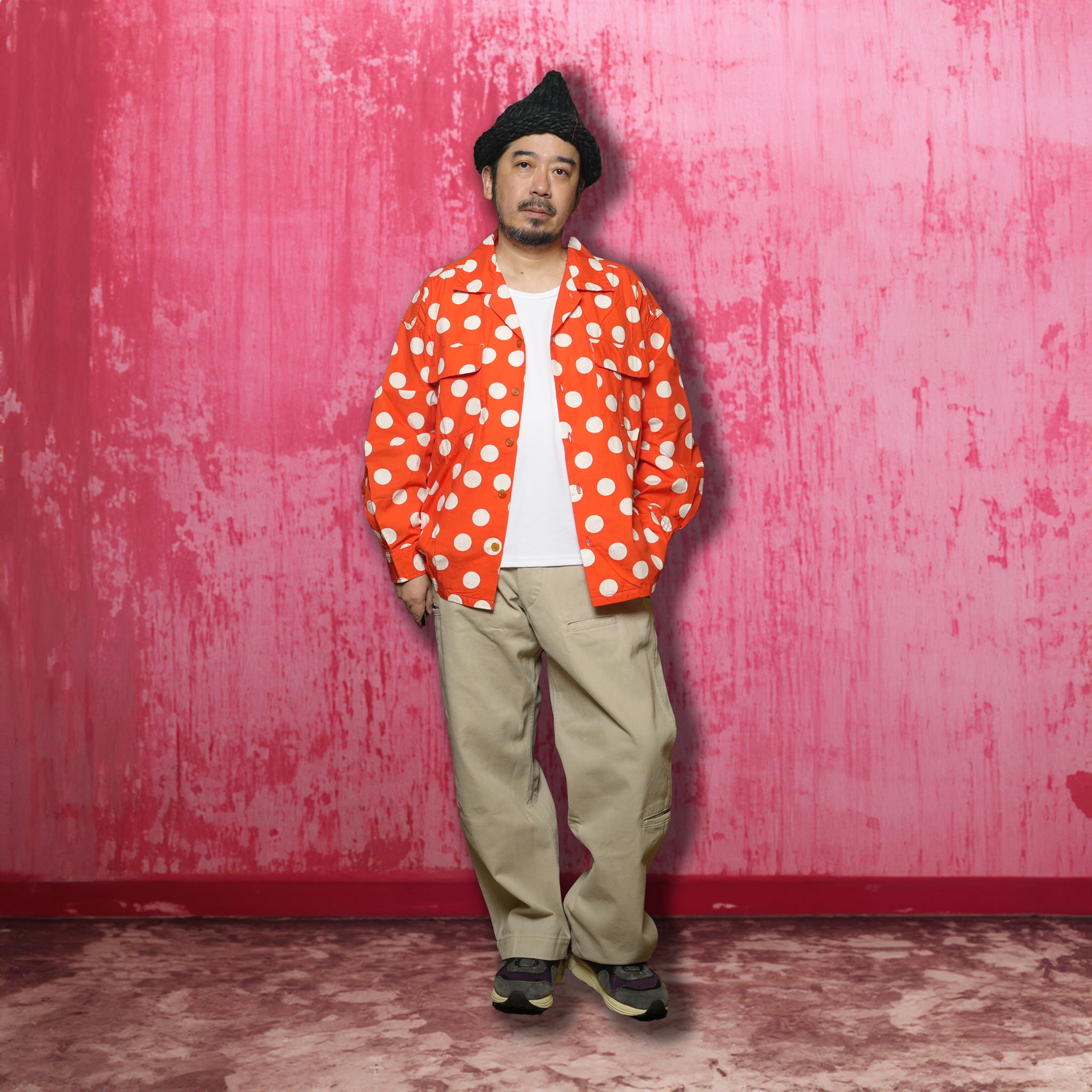 Herb | Polka dot open collar shirt | Color_Red | No_cbc-imst-86a_red【IMPRESTORE_インプレストア】