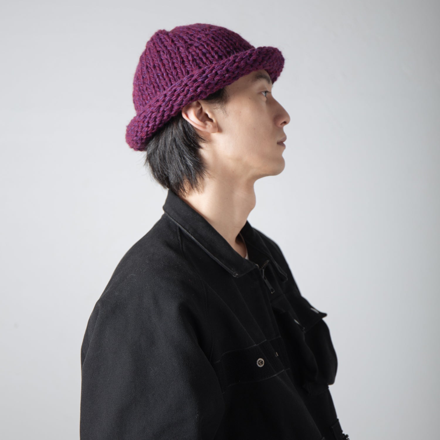 IA-24-106_PURPLE | Roll Knit Cap | Color:Purple【INDIETRO ASSOCIATION_インディエトロアソシエーション】【archive】