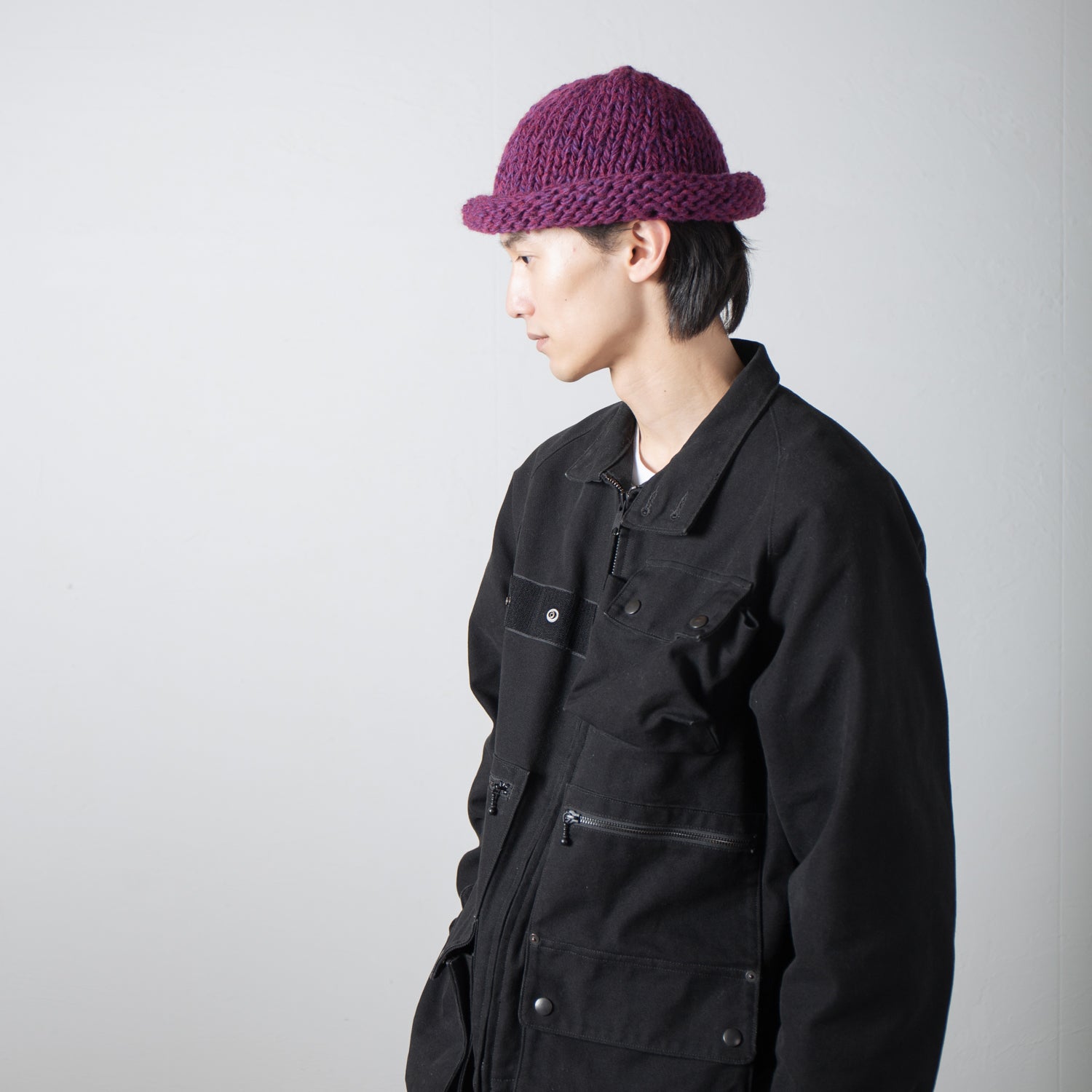 IA-24-106_PURPLE | Roll Knit Cap | Color:Purple【INDIETRO ASSOCIATION_インディエトロアソシエーション】【archive】