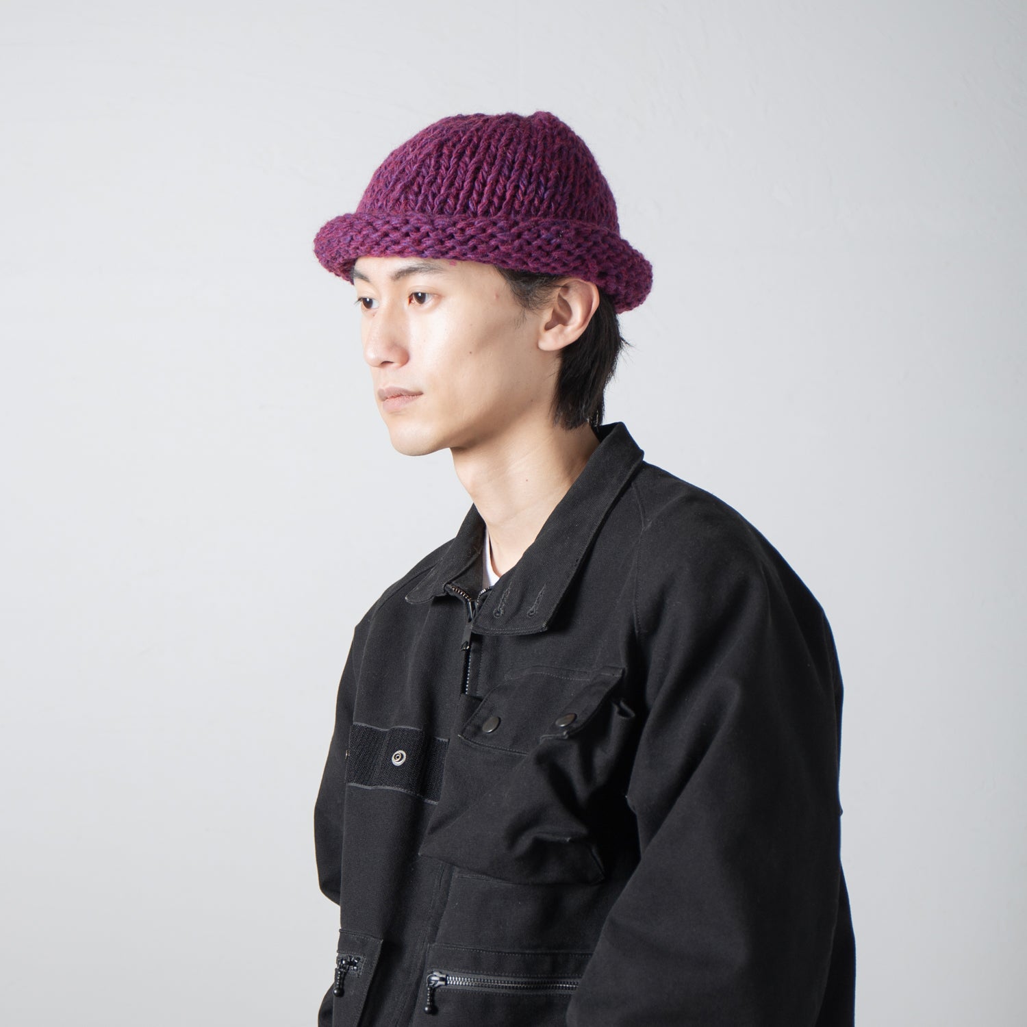 IA-24-106_PURPLE | Roll Knit Cap | Color:Purple【INDIETRO ASSOCIATION_インディエトロアソシエーション】【archive】