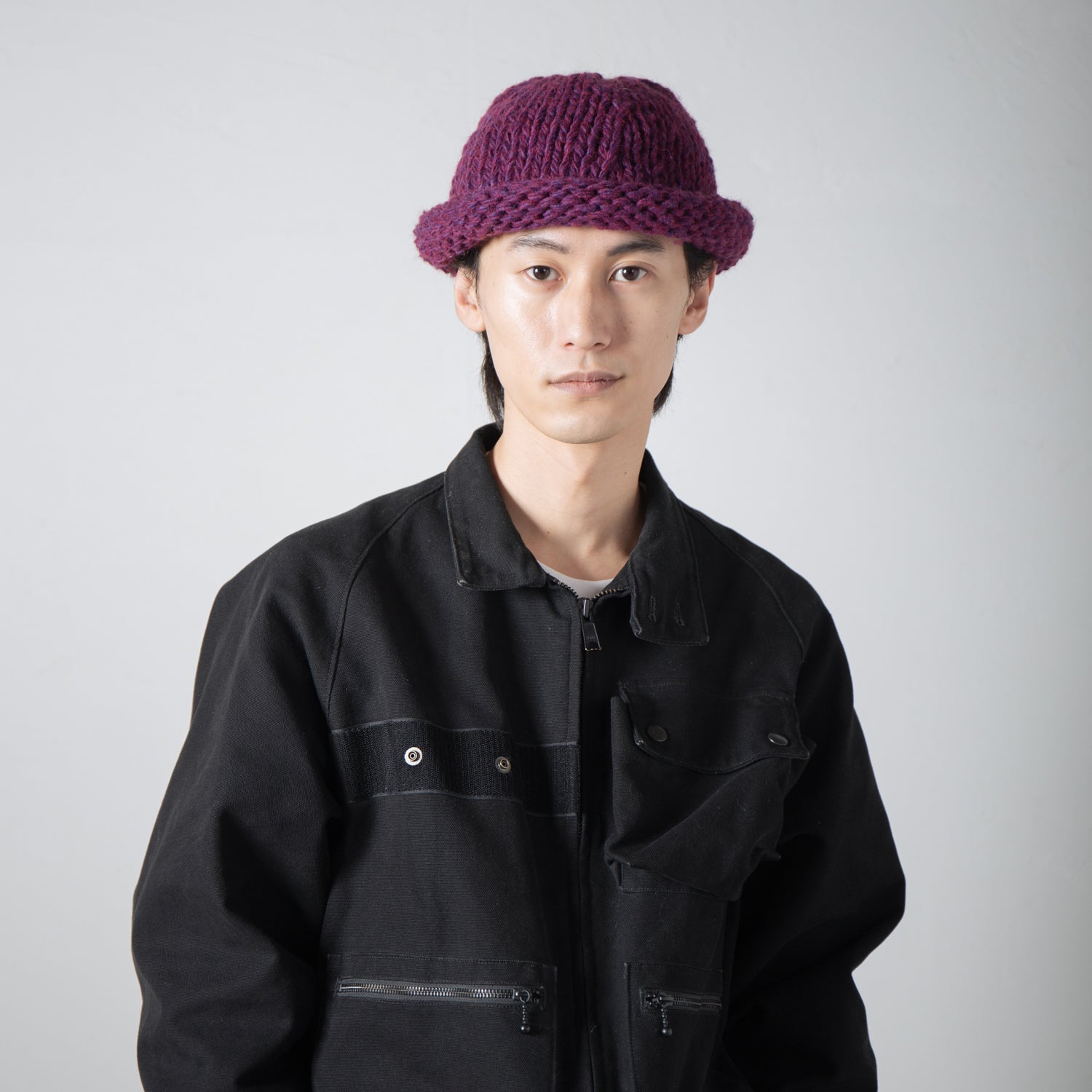 IA-24-106_PURPLE | Roll Knit Cap | Color:Purple【INDIETRO ASSOCIATION_インディエトロアソシエーション】【archive】