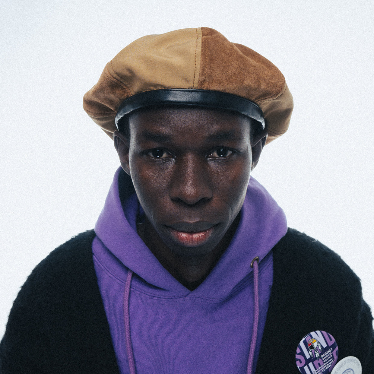 IA-24-103_BROWN | 8Panel Combi Beret | Color:Brown【INDIETRO ASSOCIATION_インディエトロアソシエーション】