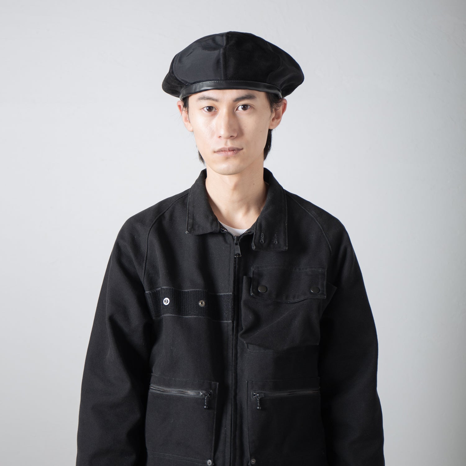 IA-24-103_BLACK | 8Panel Combi Beret – Black | INDIETRO ASSOCIATION