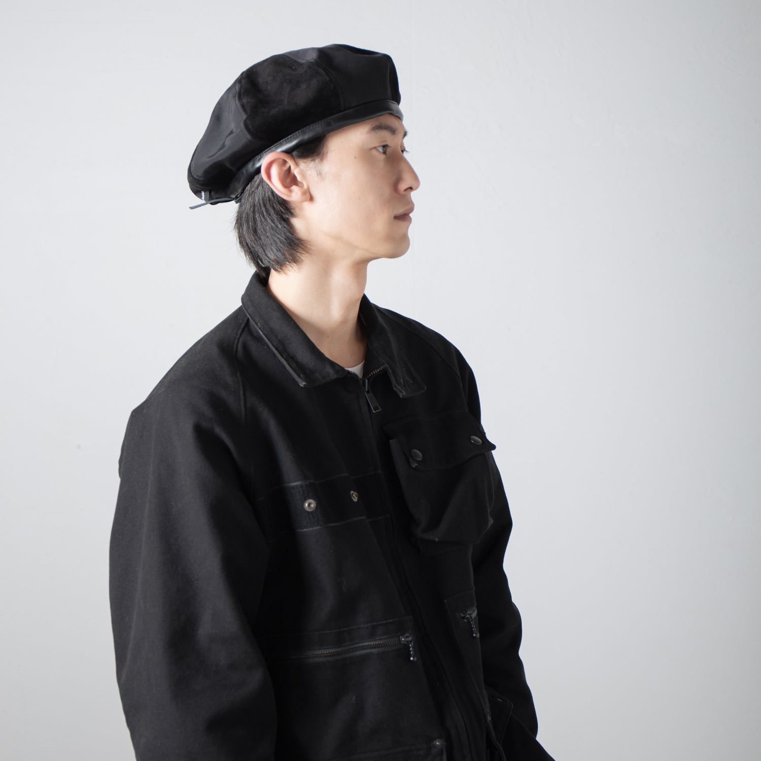 IA-24-103_BLACK | 8Panel Combi Beret – Black | INDIETRO ASSOCIATION