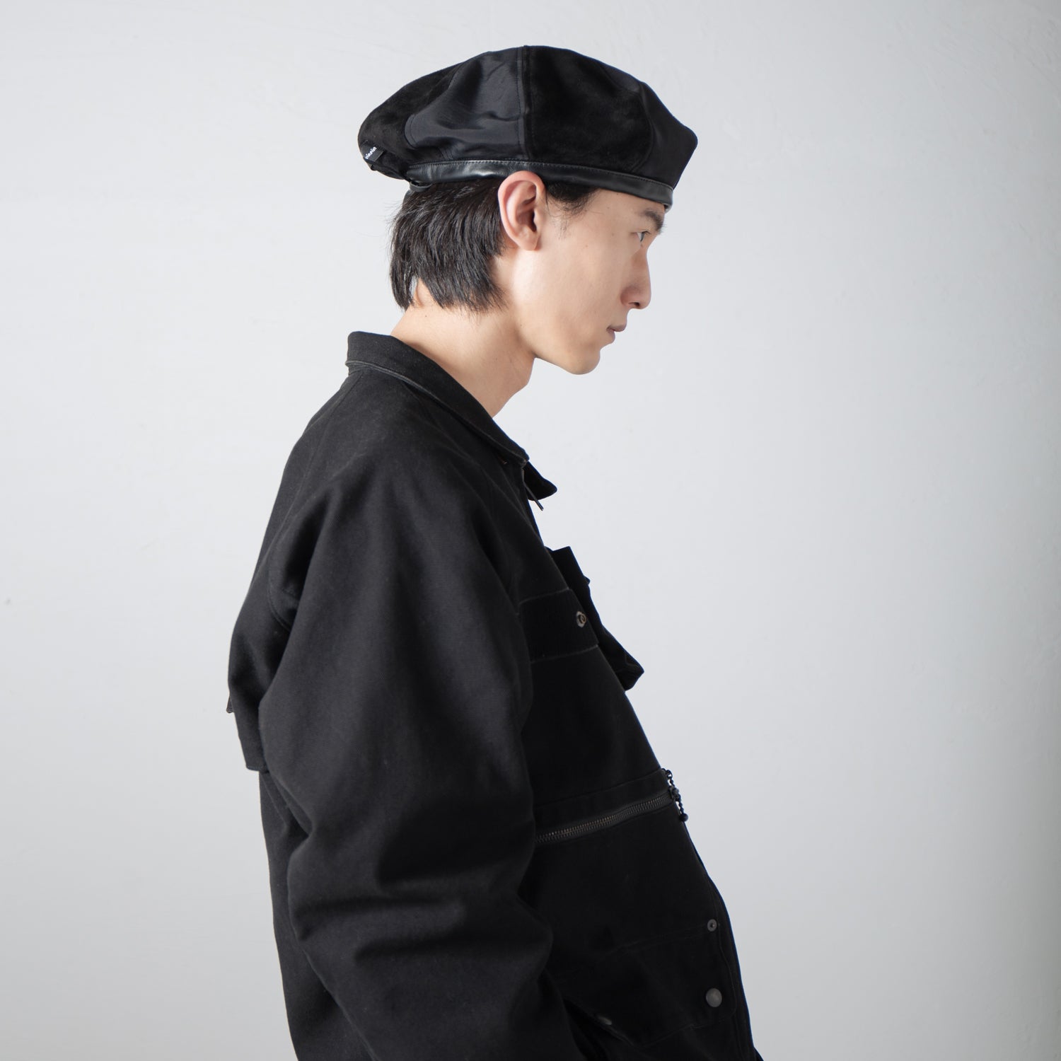 IA-24-103_BLACK | 8Panel Combi Beret – Black | INDIETRO ASSOCIATION