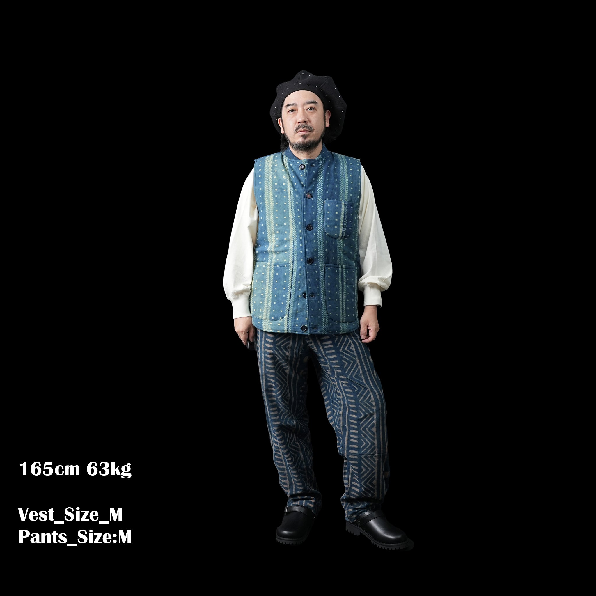 karudo2023aw07 | LEO_QUILTED VEST | Color:Shibori13 Green【KARDO_カルド】