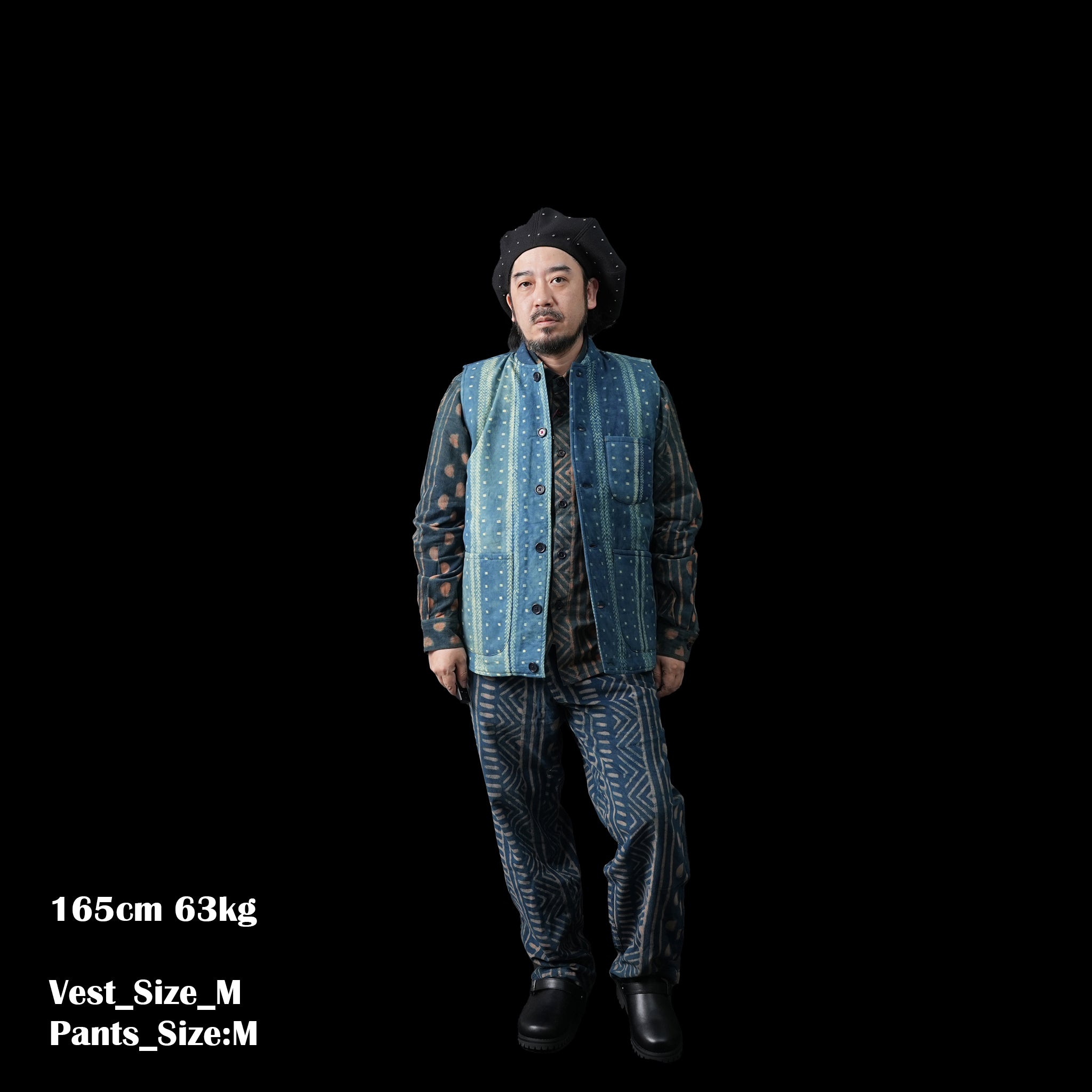 karudo2023aw07 | LEO_QUILTED VEST | Color:Shibori13 Green【KARDO_カルド】