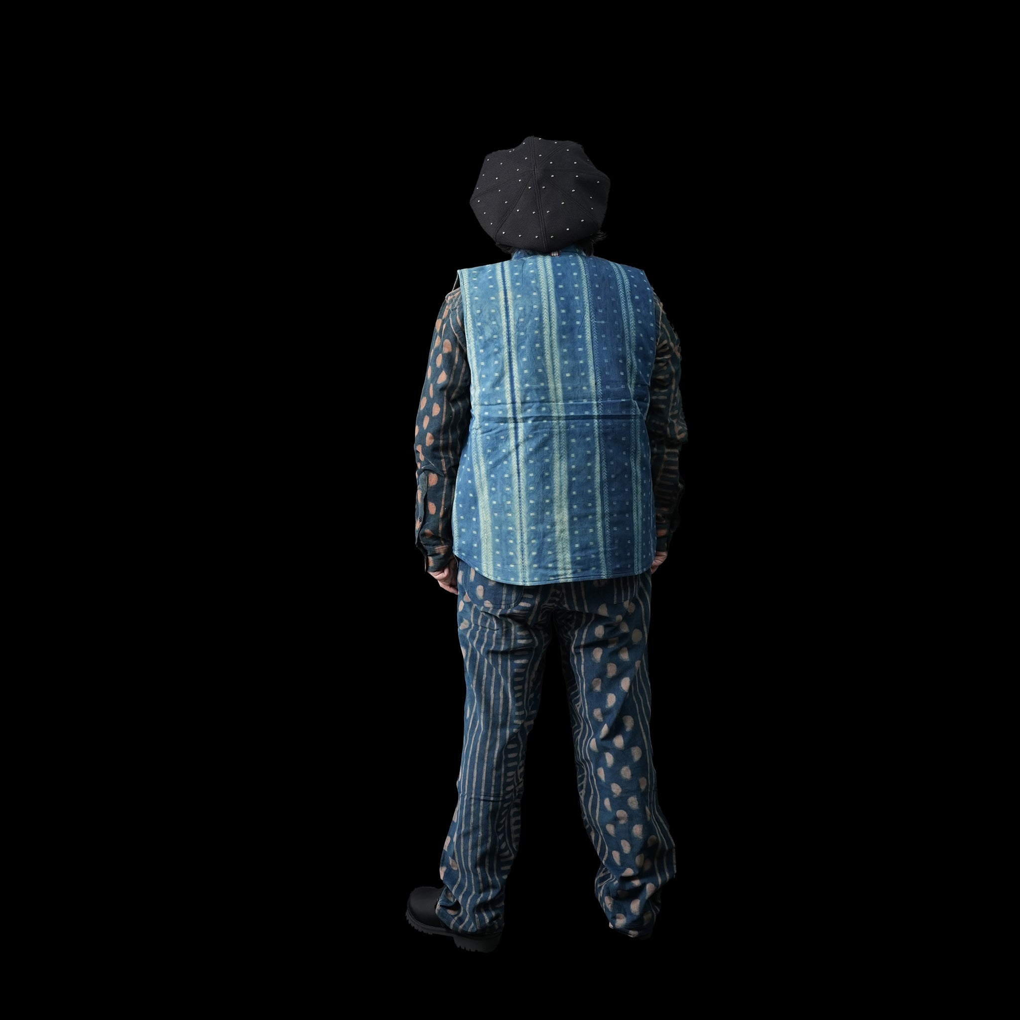 karudo2023aw07 | LEO_QUILTED VEST | Color:Shibori13 Green【KARDO_カルド】