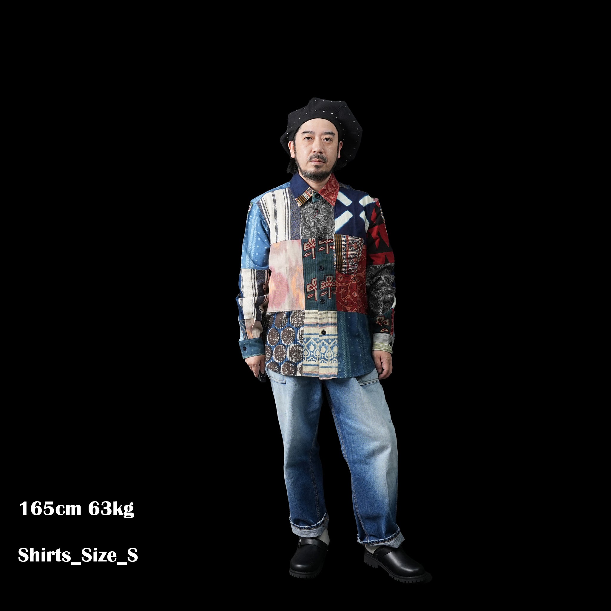 No:karudo2023aw08 | Name:LUIS_OVER SIZED REGULARCOLLAR LS SHIRT | Color:Patchwork 04【KARDO_カルド】