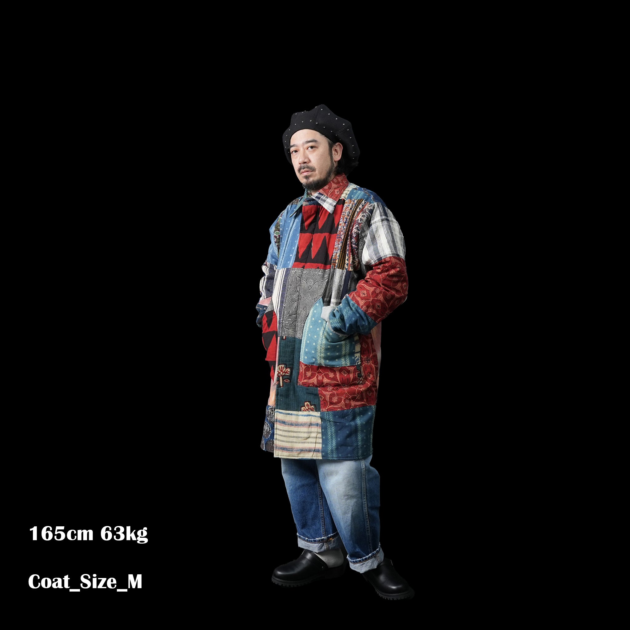 karudo2023aw10 | SANTOS_SANTOSDESCRIPTION: QUILTED LONG COAT WITHZIP & SNAP BUTTONS | Color:Patchwork 04【KARDO_カルド】