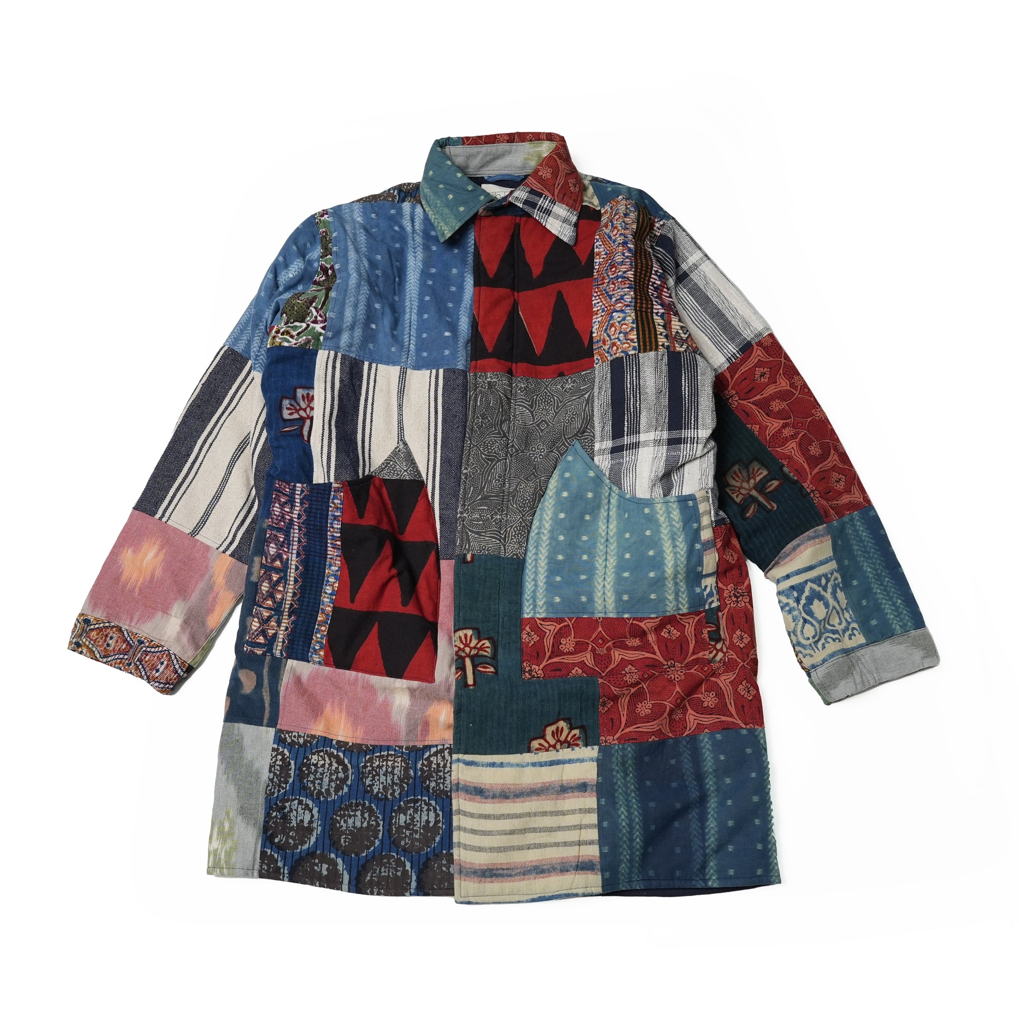 karudo2023aw10 | SANTOS_SANTOSDESCRIPTION: QUILTED LONG COAT WITHZIP & SNAP BUTTONS | Color:Patchwork 04【KARDO_カルド】