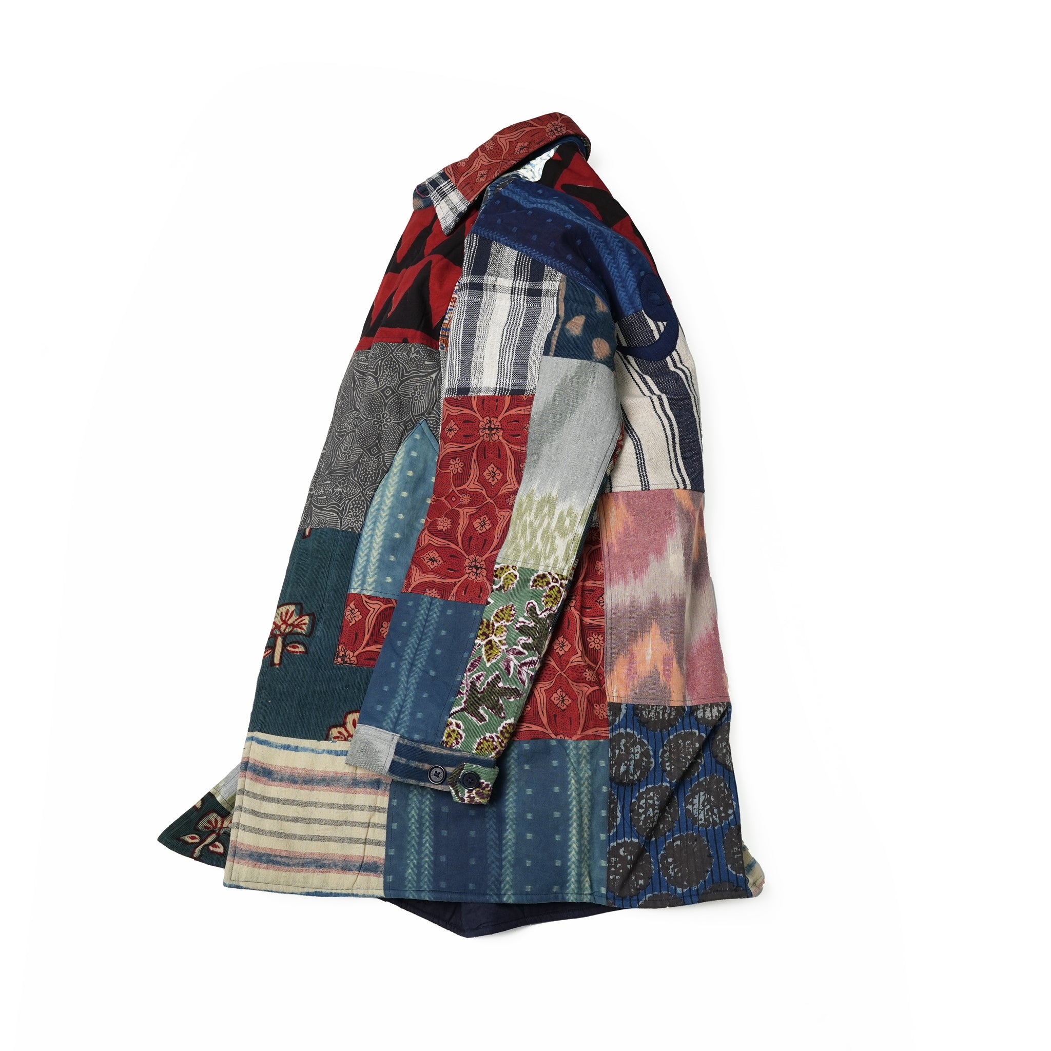 karudo2023aw10 | SANTOS_SANTOSDESCRIPTION: QUILTED LONG COAT WITHZIP & SNAP BUTTONS | Color:Patchwork 04【KARDO_カルド】