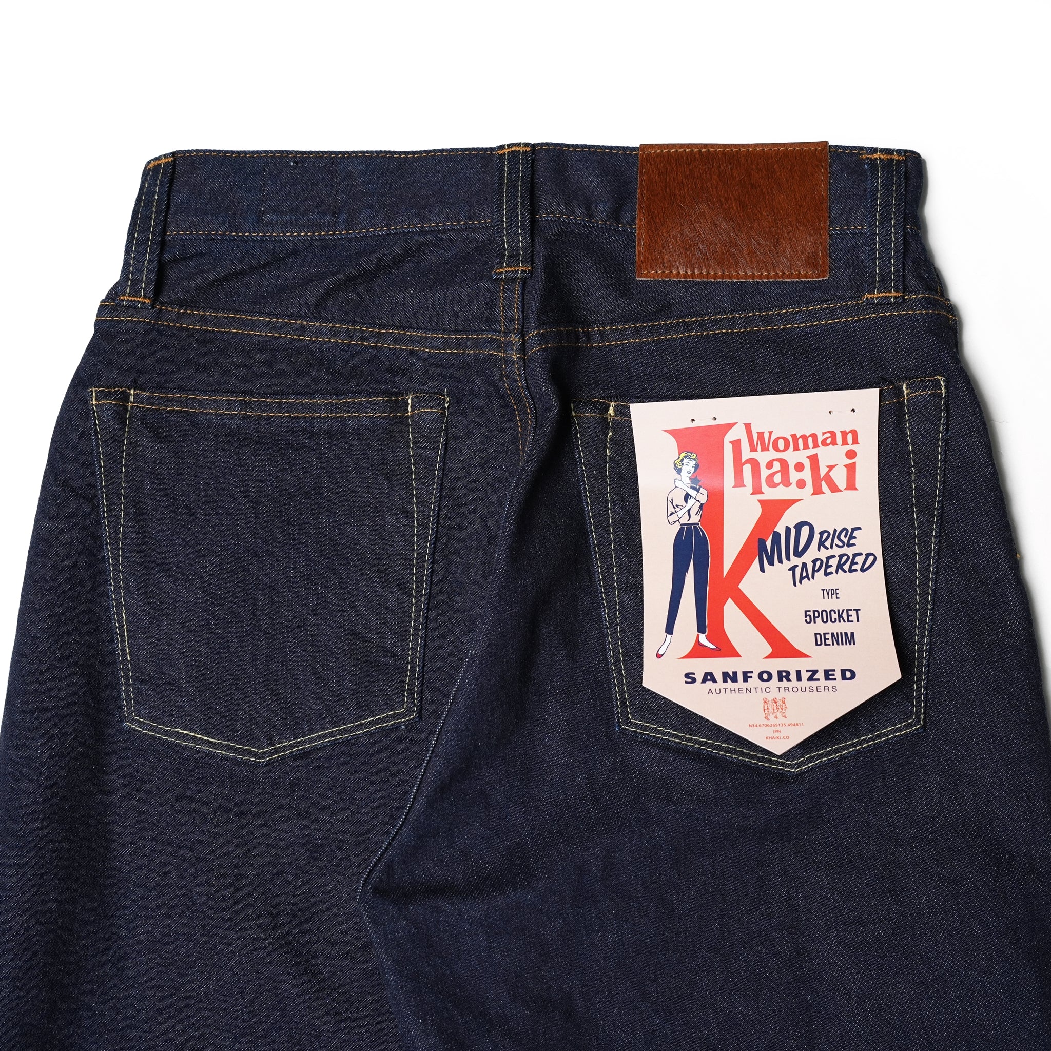 No:MIL19HPT3101 | Name:MIDRISE TAPERD DENNIM | Color:One Wash【KHA:KI_カーキ】