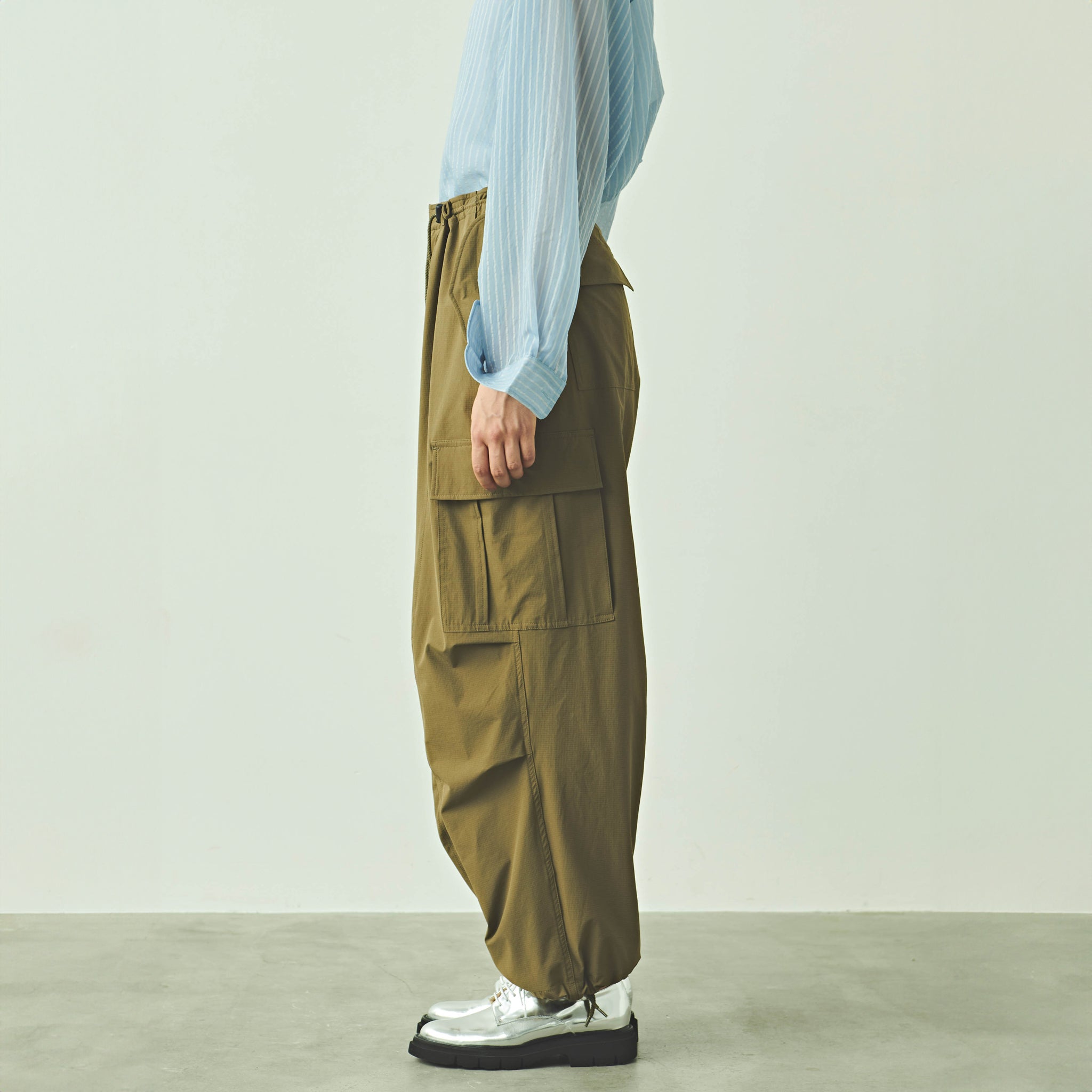 No:MIL24HPT3203 | Name:AIR RIP OVAL TROUSERS | Color:Khaki/Black【KHA:KI_カーキ】【入荷予定アイテム・入荷連絡可能】