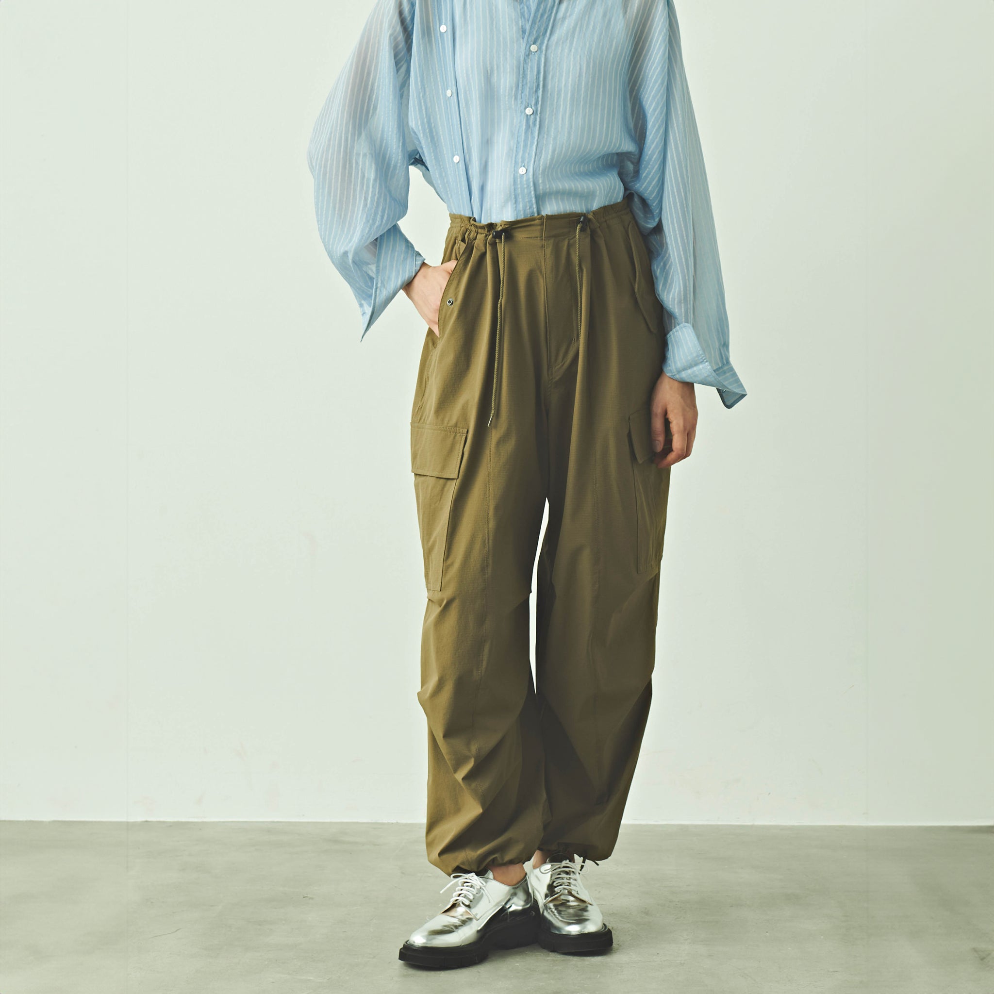 No:MIL24HPT3203 | Name:AIR RIP OVAL TROUSERS | Color:Khaki/Black【KHA:KI_カーキ】【入荷予定アイテム・入荷連絡可能】