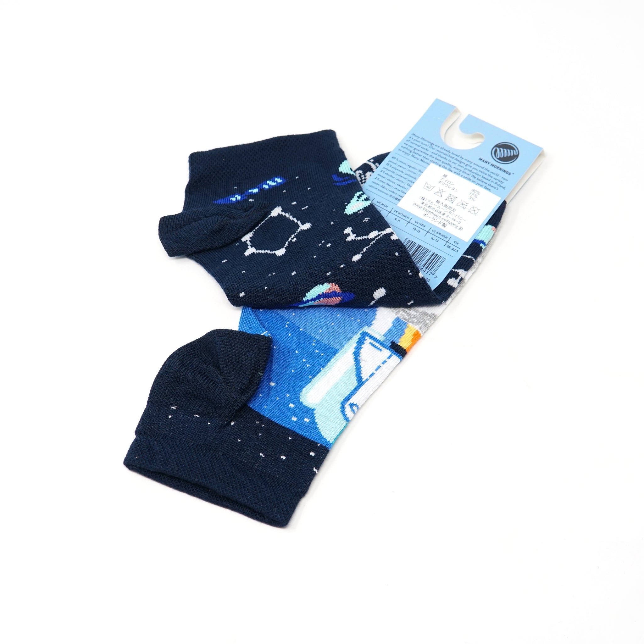 many mornings low socks / Space Trip / 【MANY MORNINGS_メニ―モーニングス】【ネコポス選択可能】