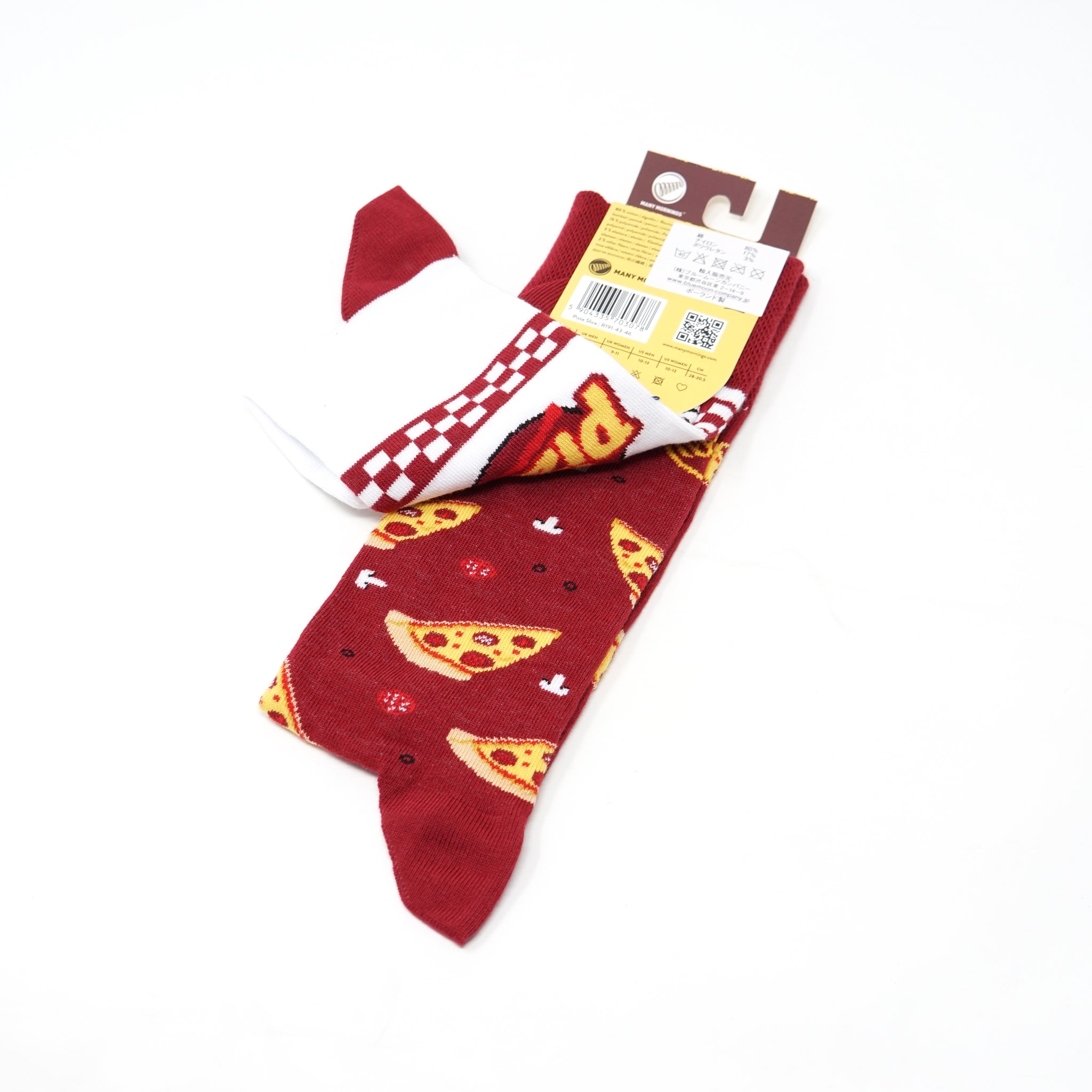 many mornings reguler socks /Pizza Slice / 【MANY MORNINGS_メニ―モーニングス】【ネコポス選択可能】