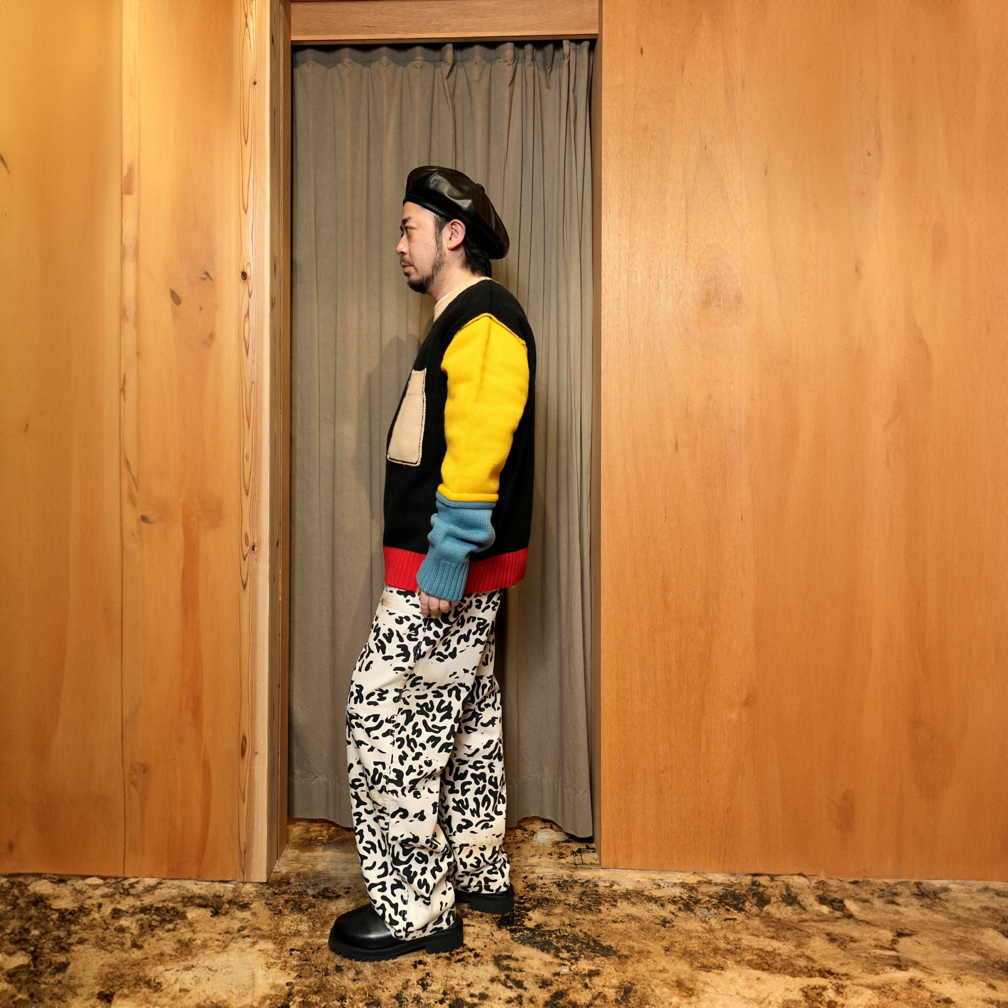 24#08-1030-0_Black | SIX-PATERN KNIT | Color:Black【MINAMI ANDERSON_ミナミアンダーソン】