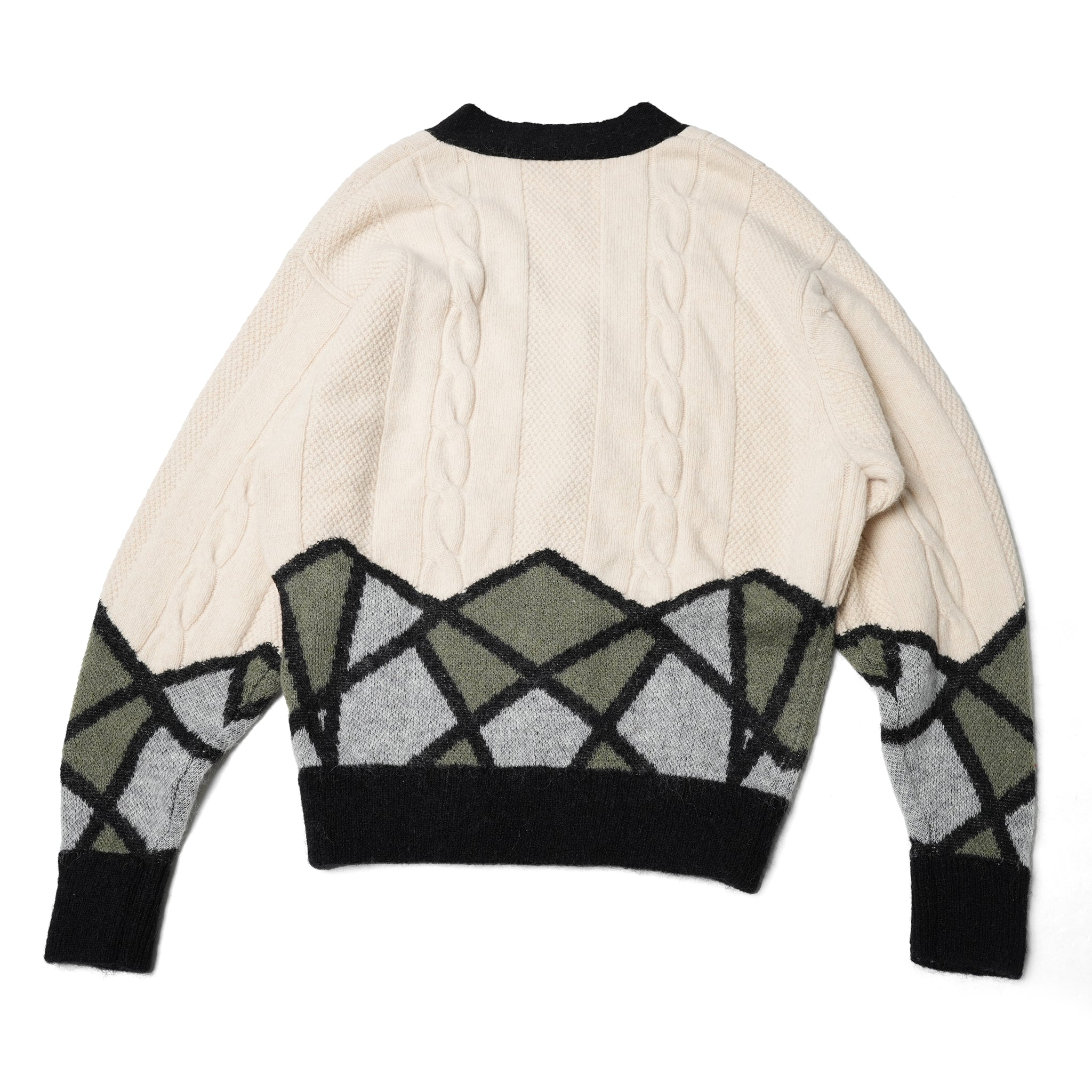 23#03-5030-0 | CABLE & JAQUARD CARDIGAN | Color:Multi【MINAMI ANDERSON_ミナミアンダーソン】