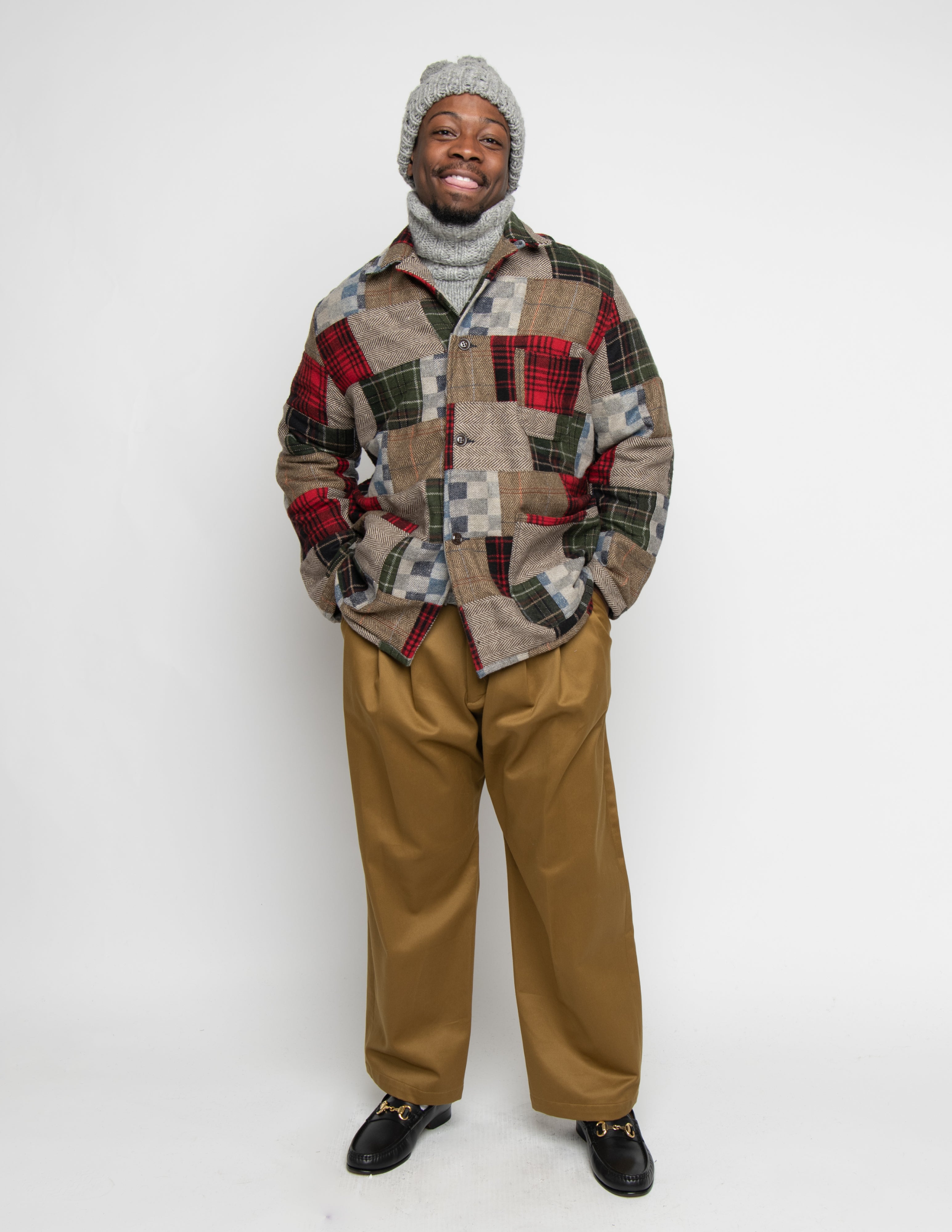 Italian Jail Jacket w/Lining | Color_Wool Patchwork | No_m32880-4_wool patchwork【MONITALY_モニタリー】