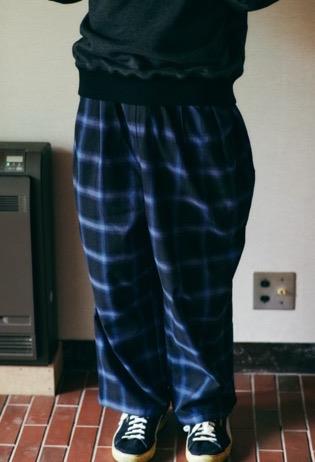 NERD CHECKED WIDE PANTS | Color_Blue/Black | No_co2025aw-02_blue/black【CONICHIWA BONJOUR_コニチワボンジュール】