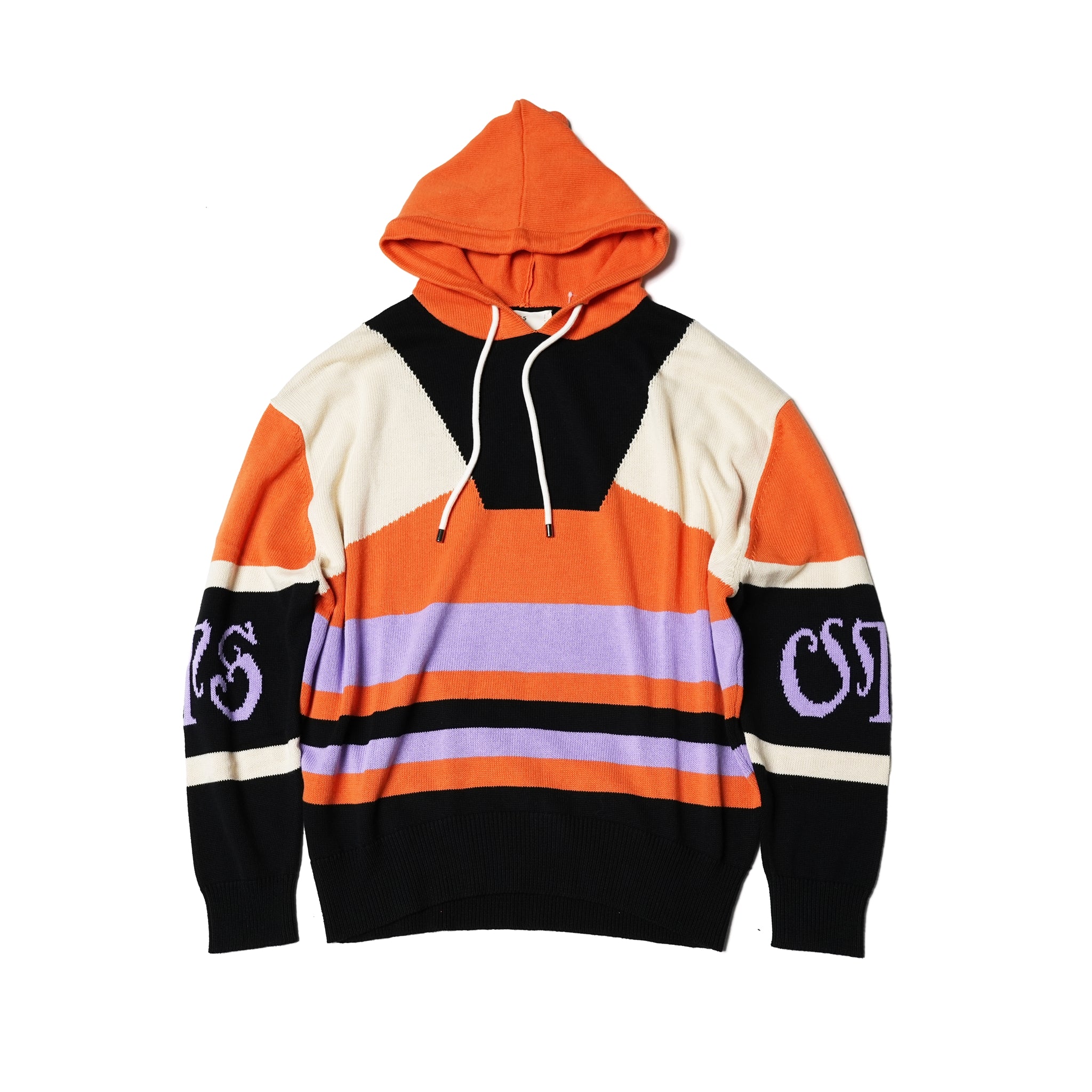 OTS REACTIVE KNIT HOODY – Geo Orange | ONE TEASPOON