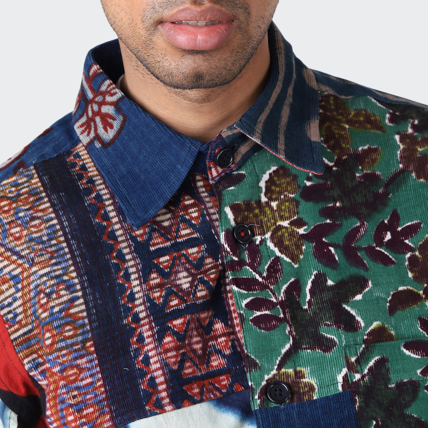 LUIS_OVER SIZED REGULARCOLLAR LS SHIRT – Patchwork 04 | KARDO