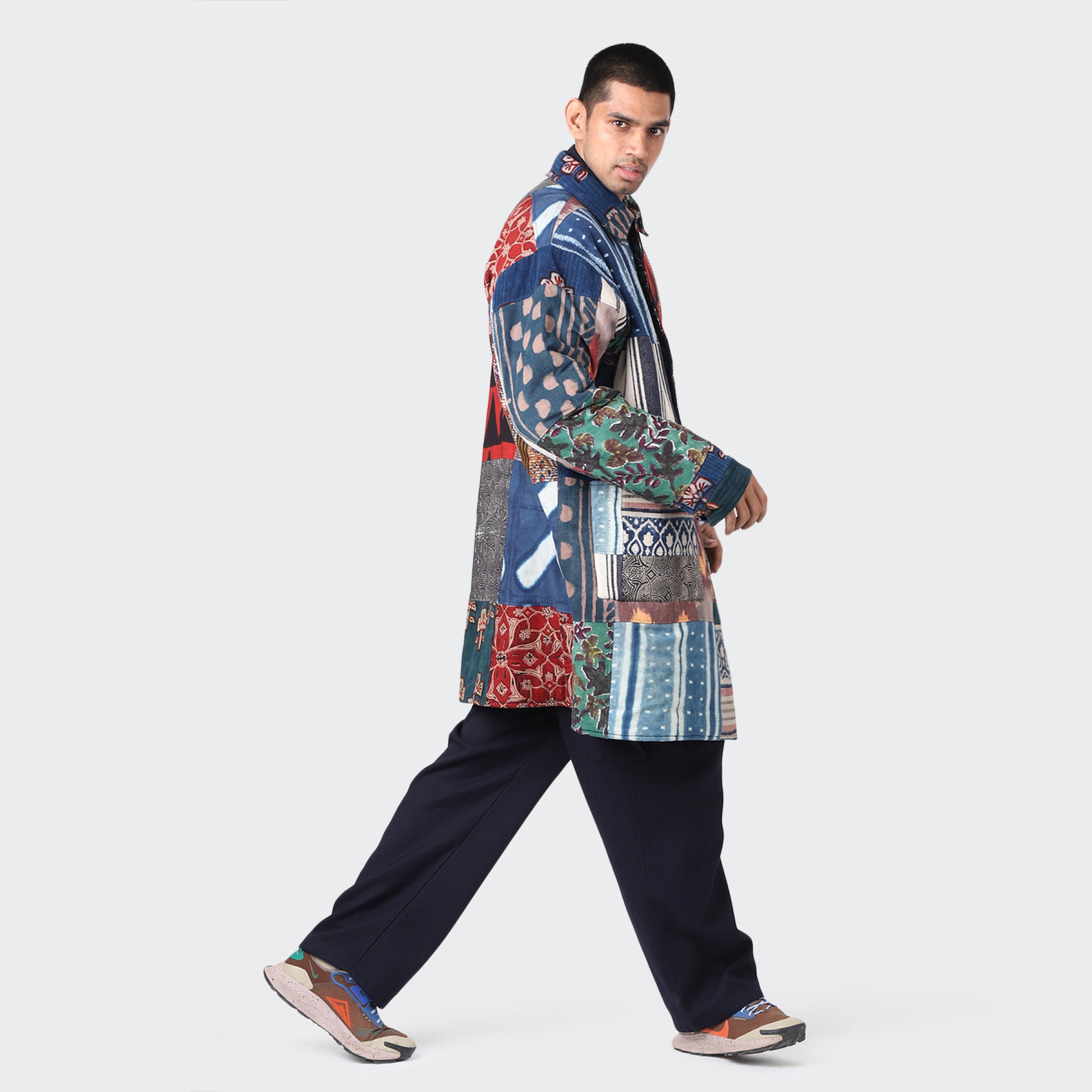 karudo2023aw10 | SANTOS_SANTOSDESCRIPTION: QUILTED LONG COAT WITHZIP & SNAP BUTTONS | Color:Patchwork 04【KARDO_カルド】