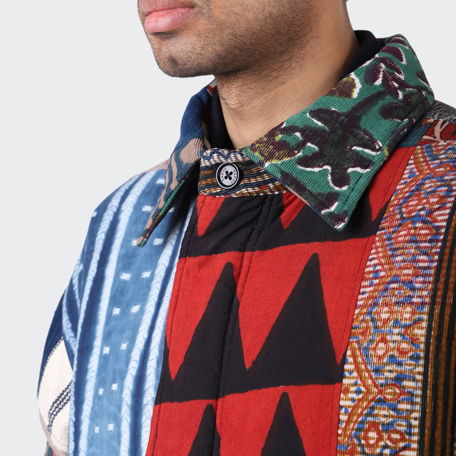 karudo2023aw10 | SANTOS_SANTOSDESCRIPTION: QUILTED LONG COAT WITHZIP & SNAP BUTTONS | Color:Patchwork 04【KARDO_カルド】