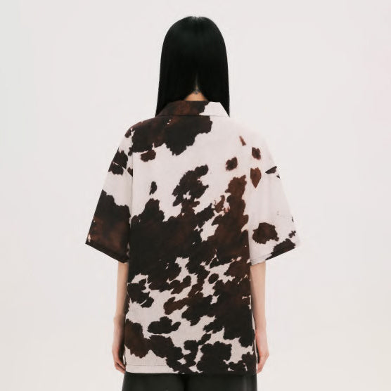 Pla25sst04_Print | Cowhide printed shirt | Color:Print【PLATEAU STUDIO_プラトー スタジオ】【archive】