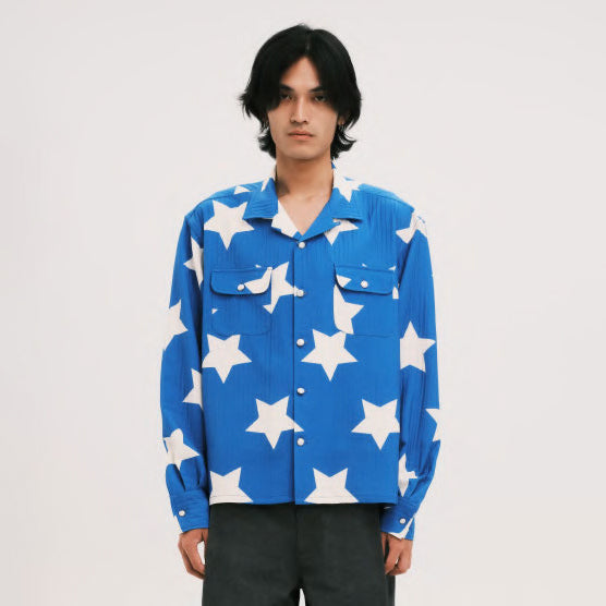 Pla25sst27_Blue | Star l/s shirt | Color:Blue【PLATEAU STUDIO_プラトー スタジオ】【archive】