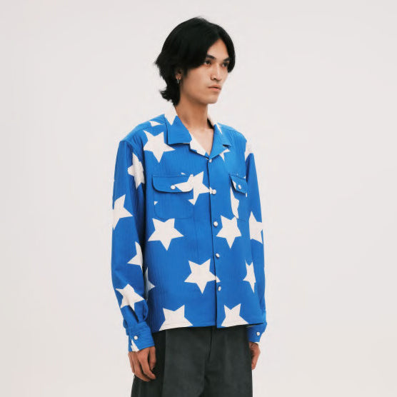 Pla25sst27_Blue | Star l/s shirt | Color:Blue【PLATEAU STUDIO_プラトー スタジオ】【archive】