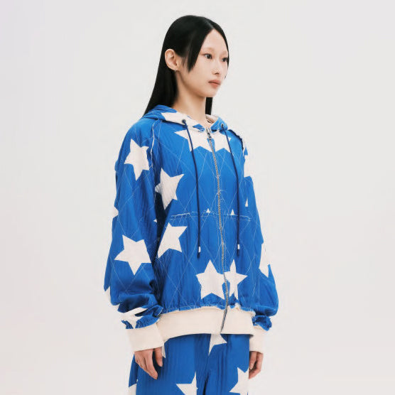 Pla25ssj10_Blue | Star zip-up jacket | Color:Blue【PLATEAU STUDIO_プラトー スタジオ】