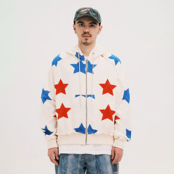 Pla25ssj12_Mix | Star zip-up jacket | Color:Mix【PLATEAU STUDIO_プラトー スタジオ】