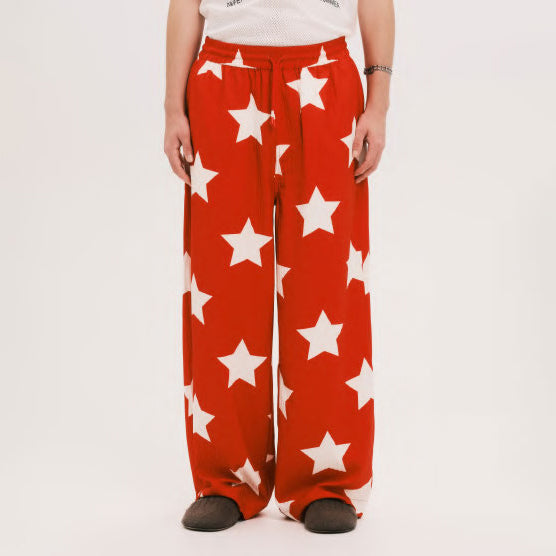 Pla25ssp02_Red | Star pajama pants | Color:Red【PLATEAU STUDIO_プラトー スタジオ】【archive】