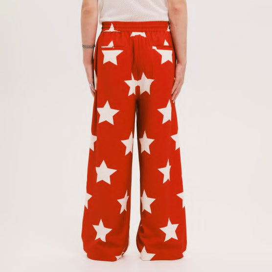 Pla25ssp02_Red | Star pajama pants | Color:Red【PLATEAU STUDIO_プラトー スタジオ】【archive】