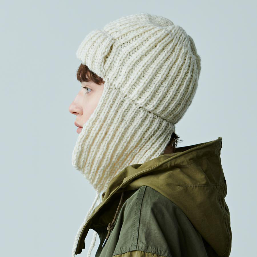 MIL23FAC3014 | HAND KNIT FLIGHT CAP | Color:Ivory/Red/Navy【KHA:KI_カーキ】【ネコポス選択可能】【archive】