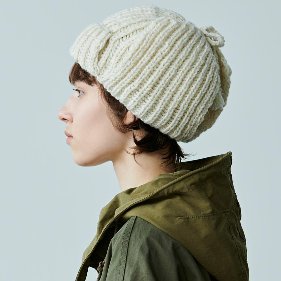 MIL23FAC3014 | HAND KNIT FLIGHT CAP | Color:Ivory/Red/Navy【KHA:KI_カーキ】【ネコポス選択可能】【archive】