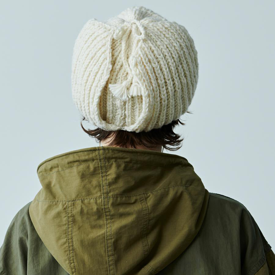 MIL23FAC3014 | HAND KNIT FLIGHT CAP | Color:Ivory/Red/Navy【KHA:KI_カーキ】【ネコポス選択可能】【archive】