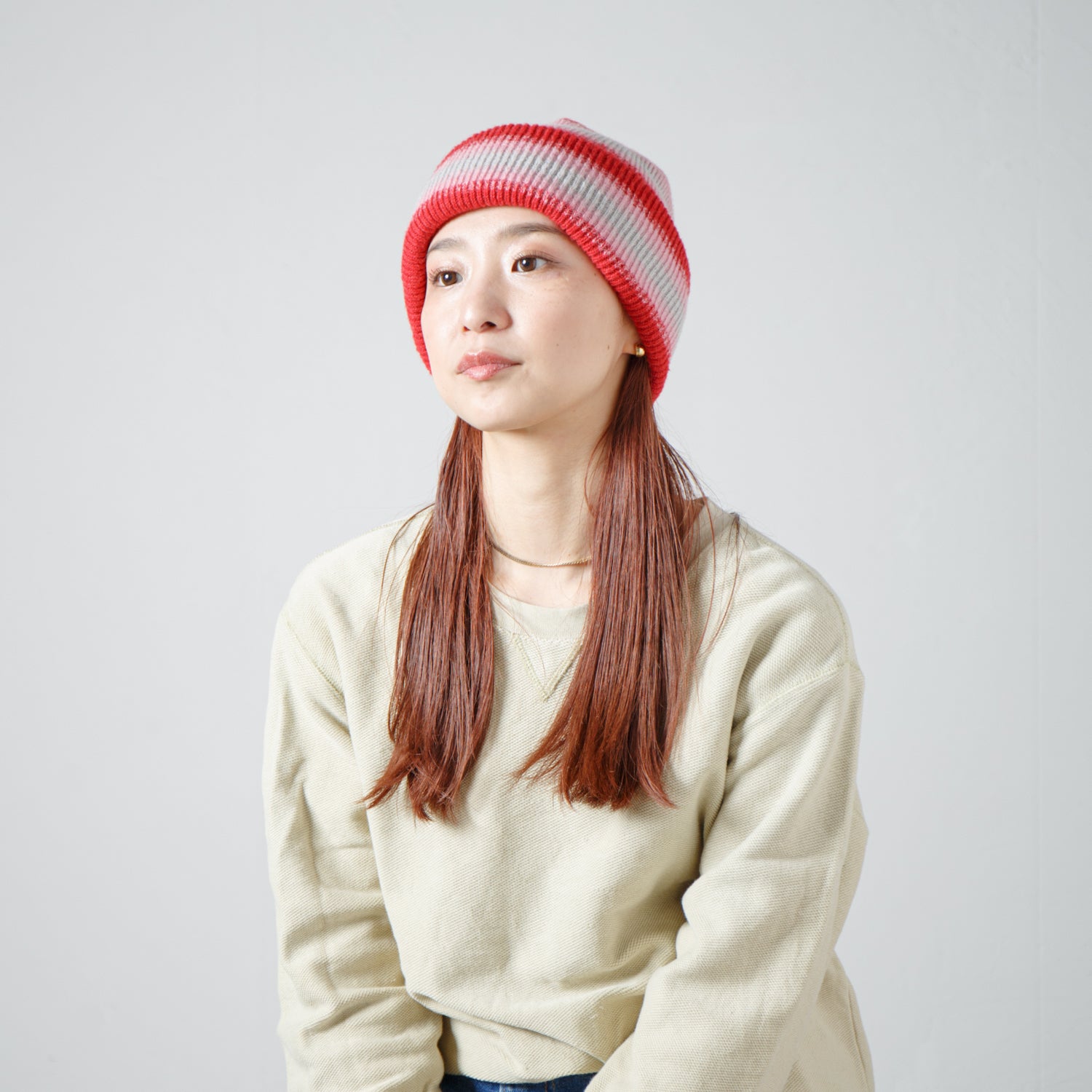 Gradation Knit Cap – Red | RACAL【ネコポス選択可能】